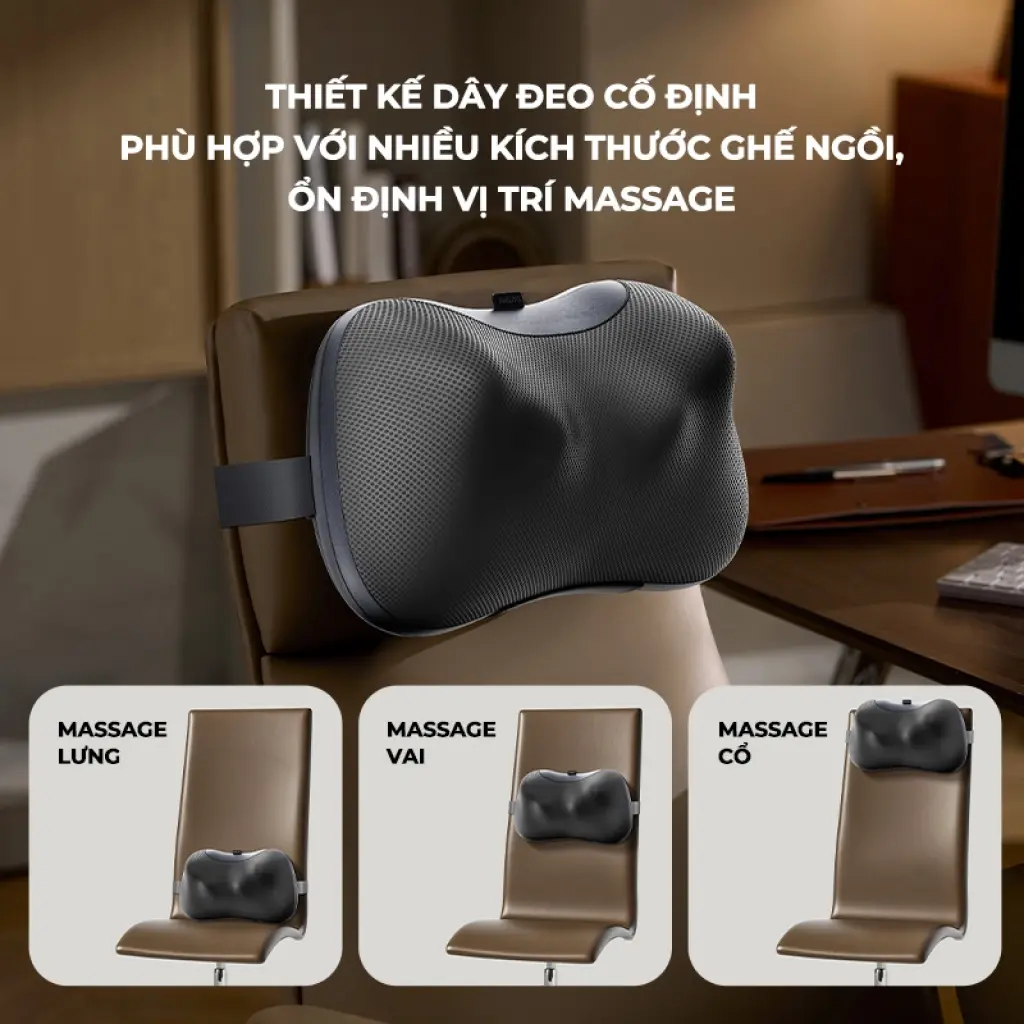 Gối Massage Thư Giãn Cơ & Giảm Đau Mỏi Đa Vùng 4 Chế Độ Massage Chườm Nóng - Philips PPM3307