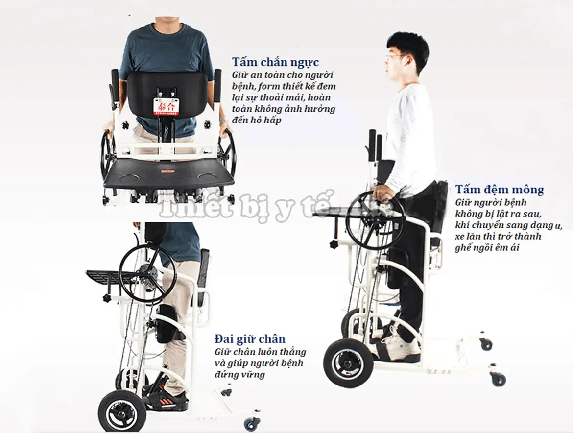 Xe lăn có chức năng tập đứng cho người bị tai biến: Giúp phục hồi nhanh hơn, tự lập hơn mỗi ngày
