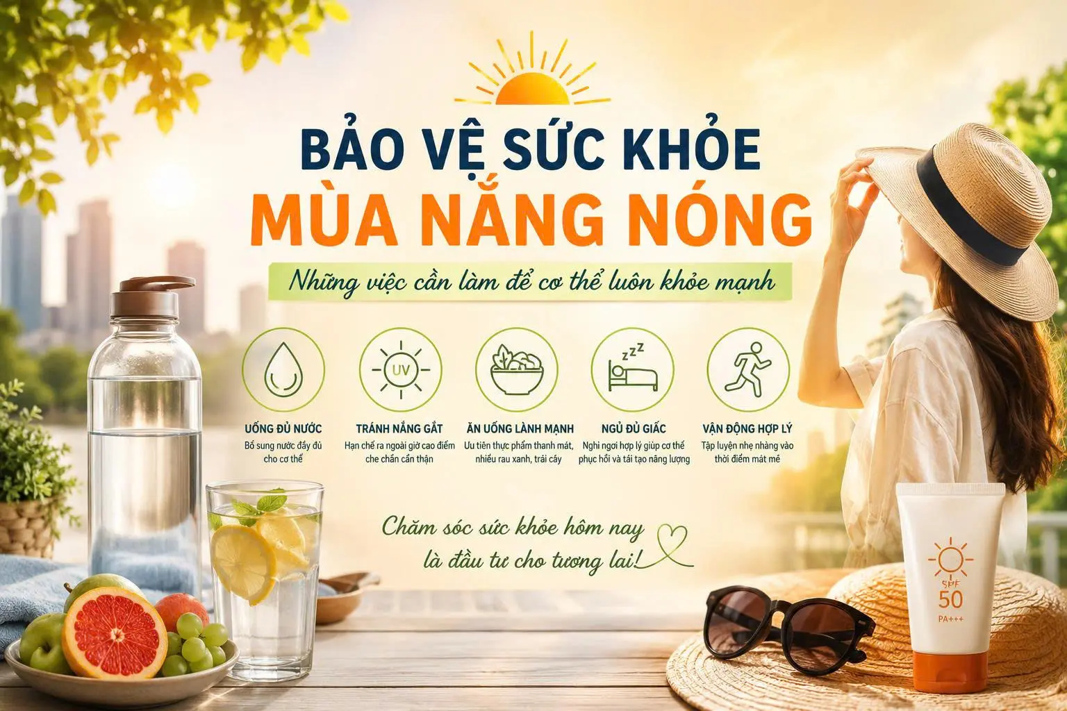 Bảo vệ sức khỏe mùa nắng nóng những điều ai cũng nên làm để cơ thể luôn khỏe mạnh